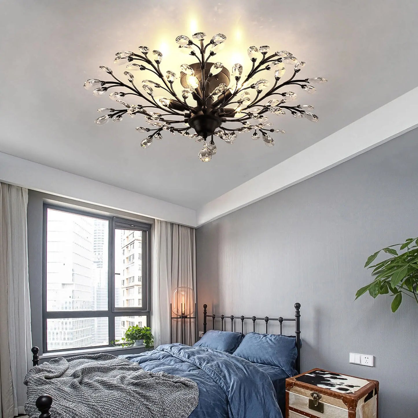 5-Lights Vintage Crystal Chandelier