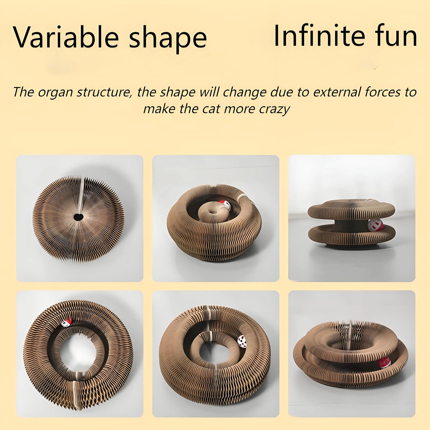 Durable Cat Scratching Board and  Paper Toy with Bell, Interactive Play & Stress Relief