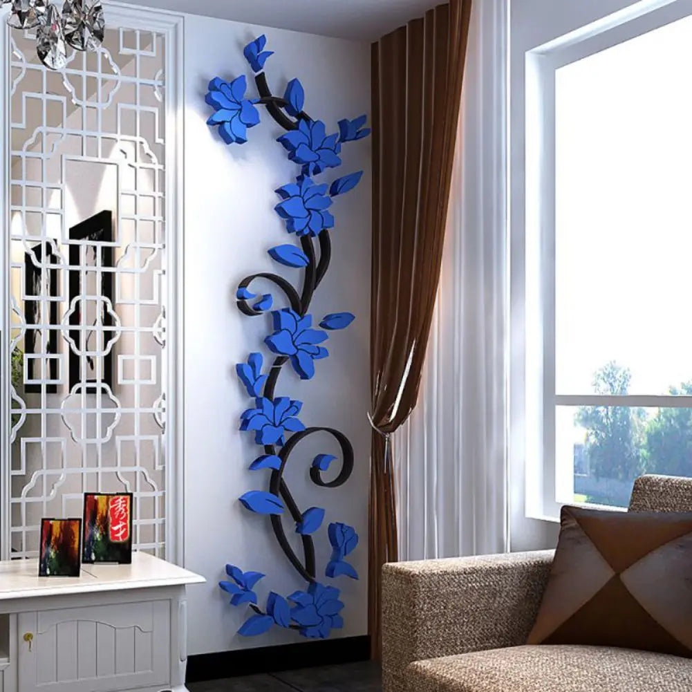 3D DIY Removable Art Wall Stickers Vinyl Flower Tree Livingroom Bedroom Decoration
