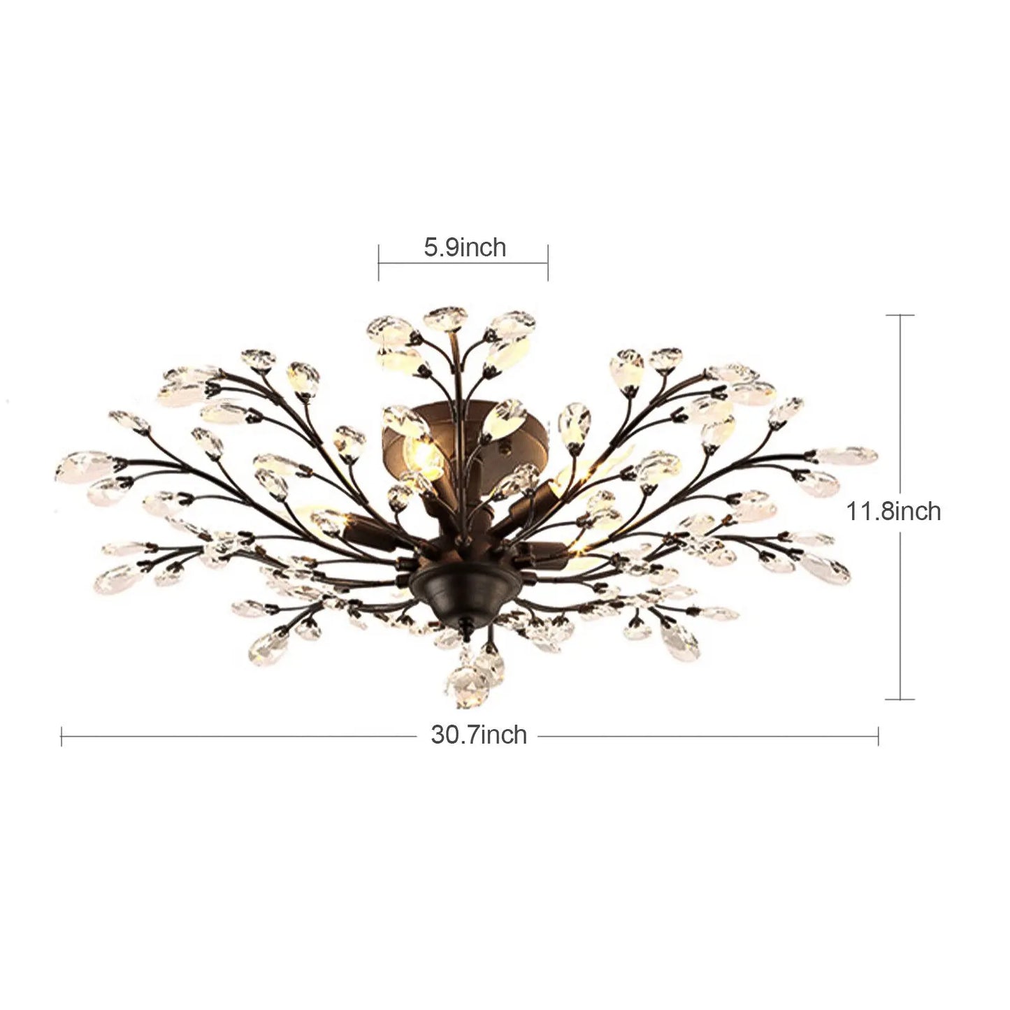 5-Lights Vintage Crystal Chandelier