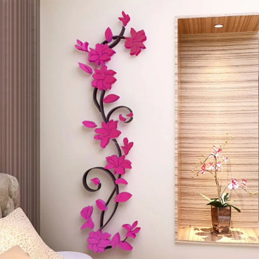 3D DIY Removable Art Wall Stickers Vinyl Flower Tree Livingroom Bedroom Decoration