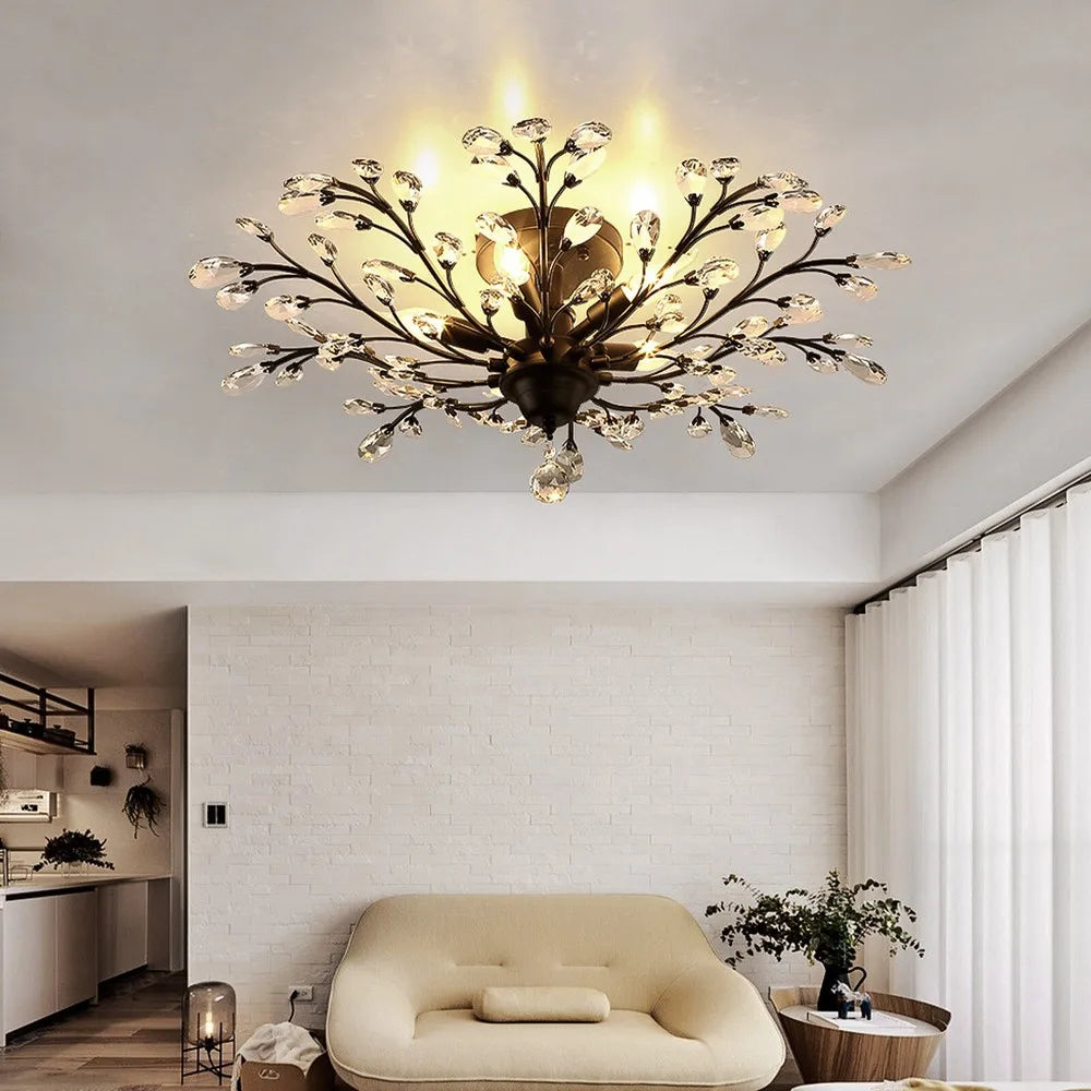 5-Lights Vintage Crystal Chandelier