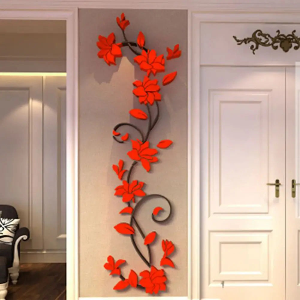 3D DIY Removable Art Wall Stickers Vinyl Flower Tree Livingroom Bedroom Decoration
