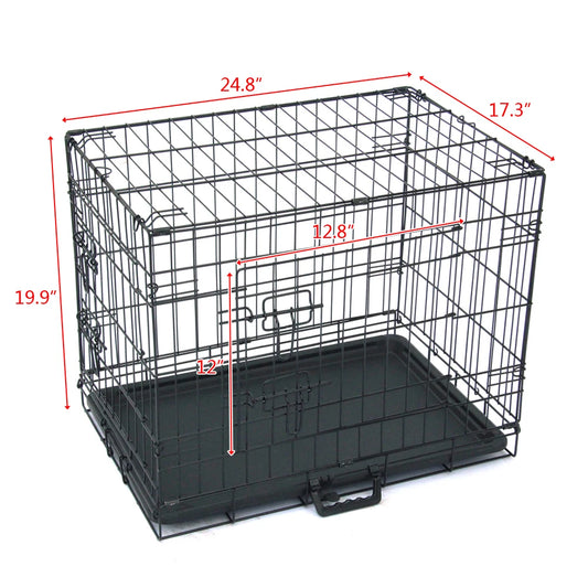 24"  Folding Steel Pet Kennel Animal Playpen