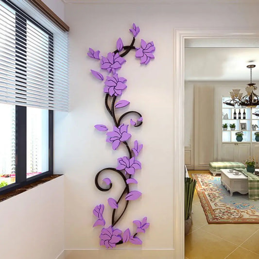 3D DIY Removable Art Wall Stickers Vinyl Flower Tree Livingroom Bedroom Decoration