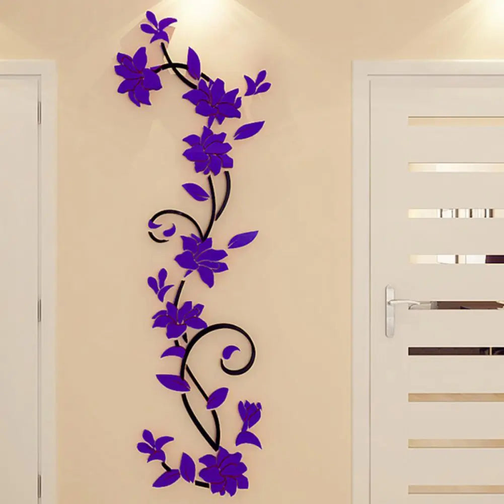 3D DIY Removable Art Wall Stickers Vinyl Flower Tree Livingroom Bedroom Decoration