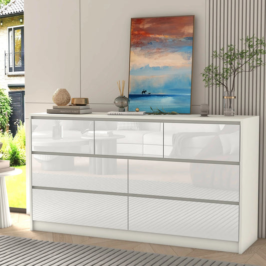 Modern 7 Drawer Dresser 55 Inch for Bedroom
