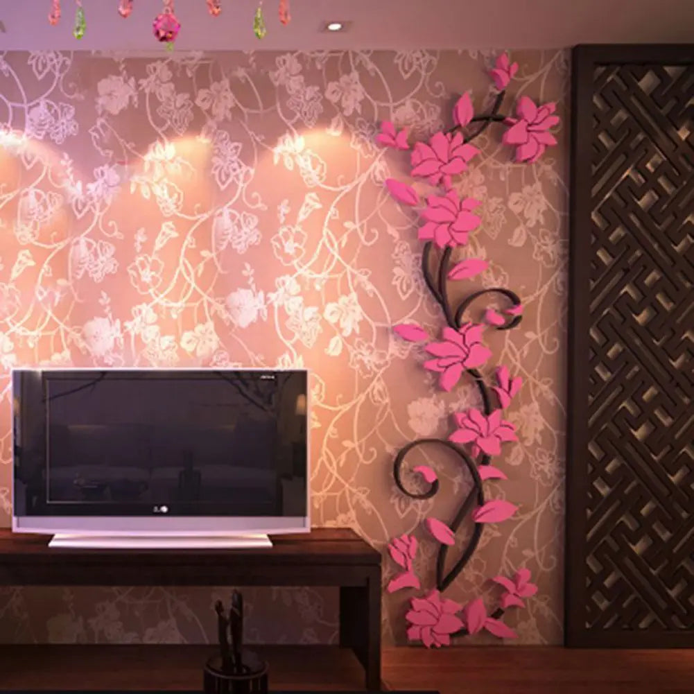 3D DIY Removable Art Wall Stickers Vinyl Flower Tree Livingroom Bedroom Decoration