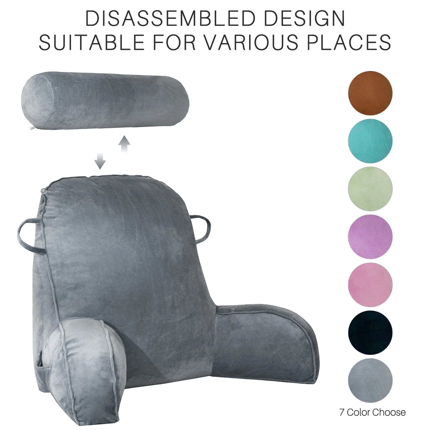 Headboard Backrest Pillow Cushion for Reading Large Bolster Support