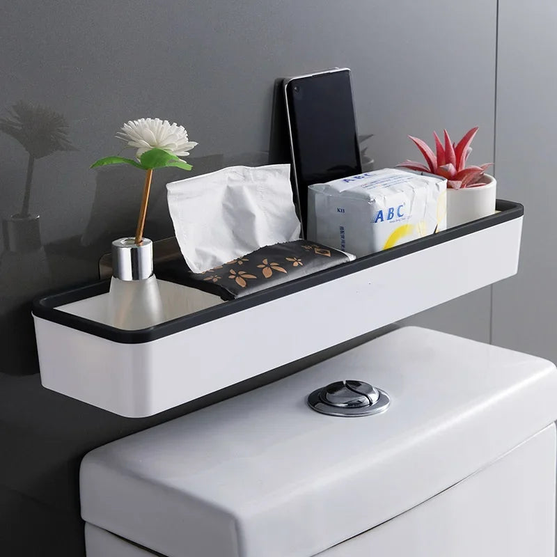 1pc Toilet Bathroom Storage Rack Hole Free