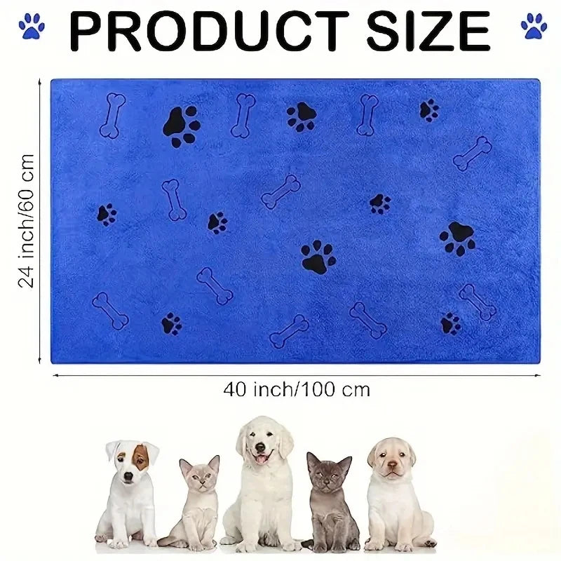 2pcs Soft Microfiber Pet Bath & Grooming Towel