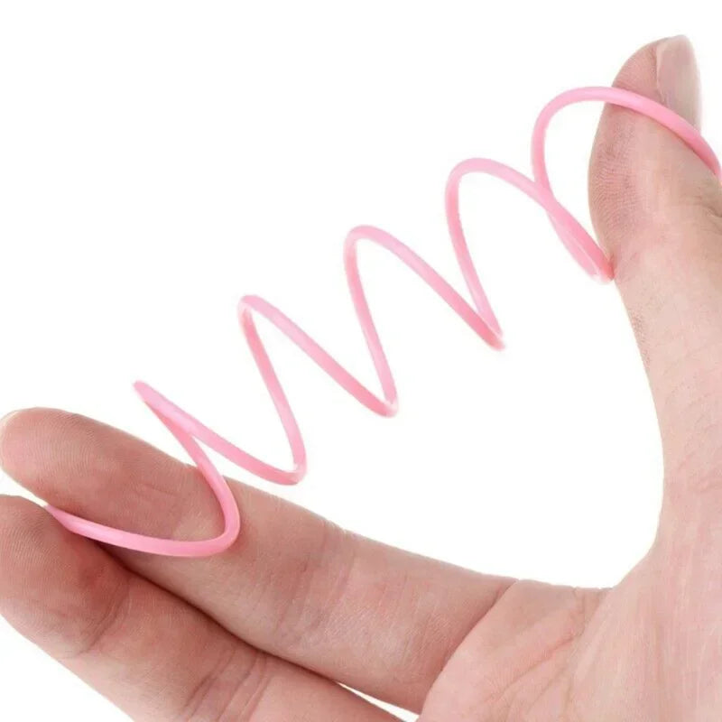 20pcs Cat Spiral Spring Toys Colorful Plastic Kitten Play Interactive