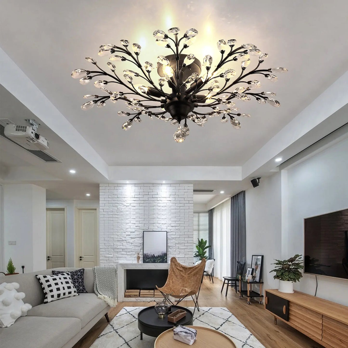 5-Lights Vintage Crystal Chandelier