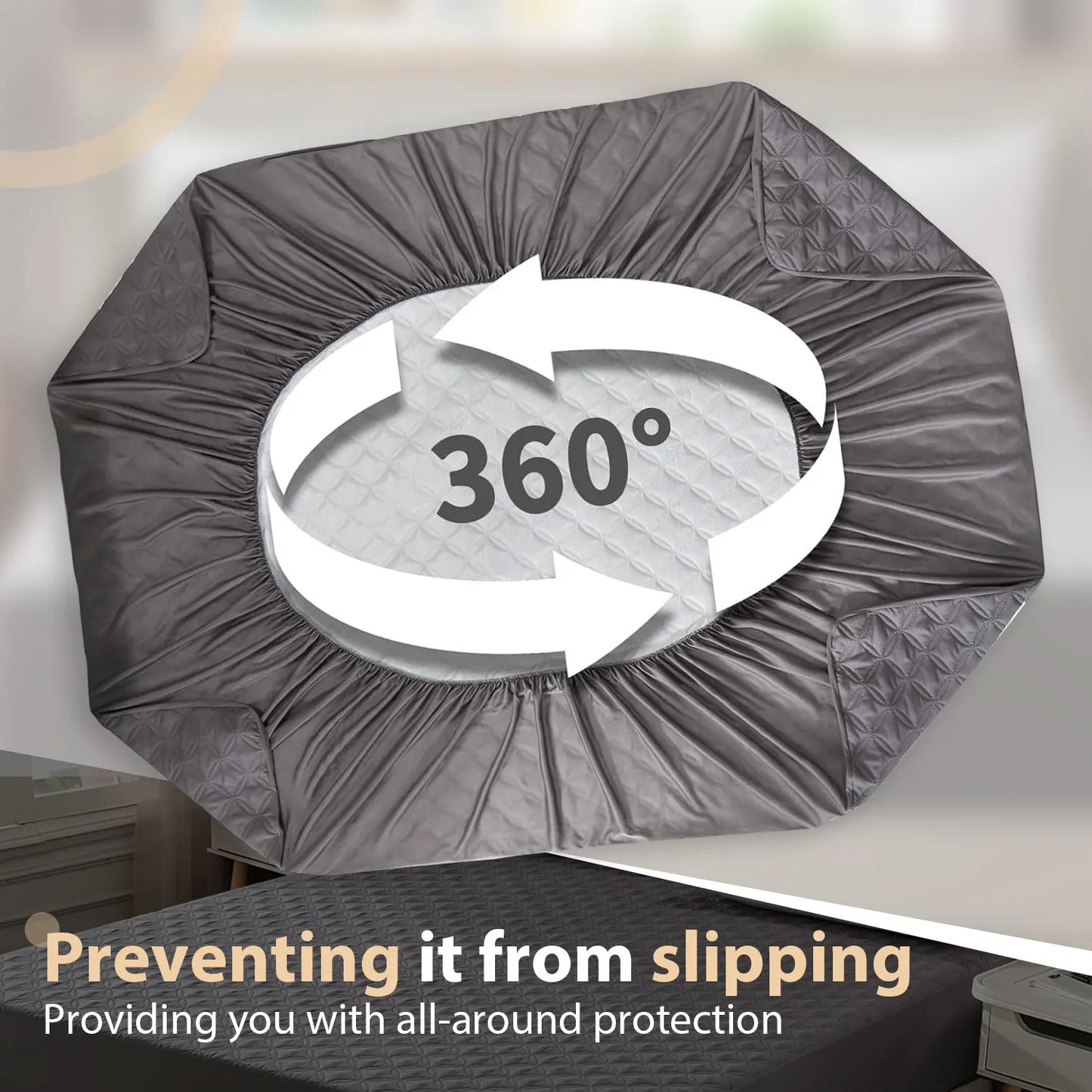 Noiseless Waterproof Mattress Pad with Deep Pocket, Washable