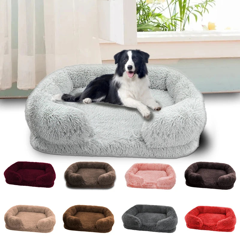 Thickened orthopedic dog bed for large dogs - easy to remove and wash plush cover