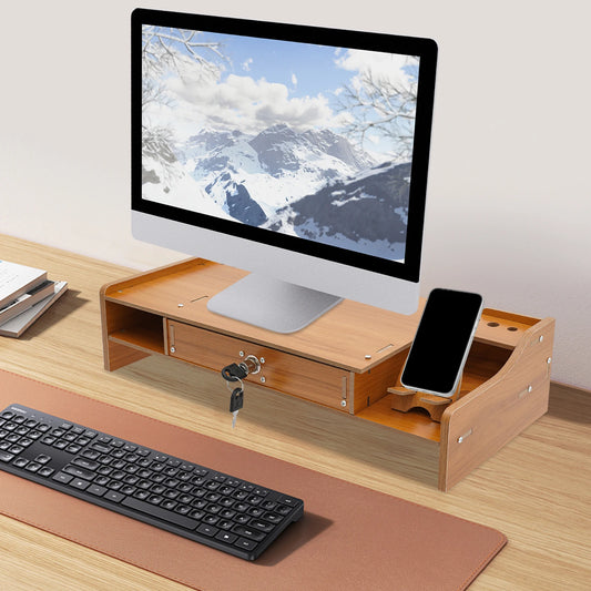 Desktop Computer Monitor Stand Riser with Drawer