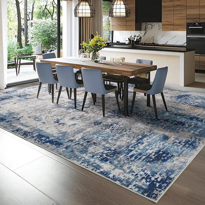 Living Room Area Rugs Modern Abstract  Machine Washable Non Slip Carpet , Low Pile Rugs