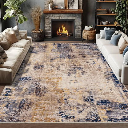 Living Room Area Rugs Modern Abstract  Machine Washable Non Slip Carpet , Low Pile Rugs