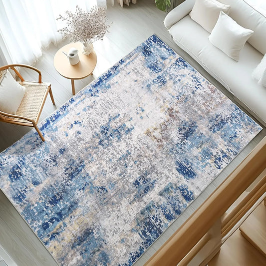 Living Room Area Rugs Modern Abstract  Machine Washable Non Slip Carpet , Low Pile Rugs