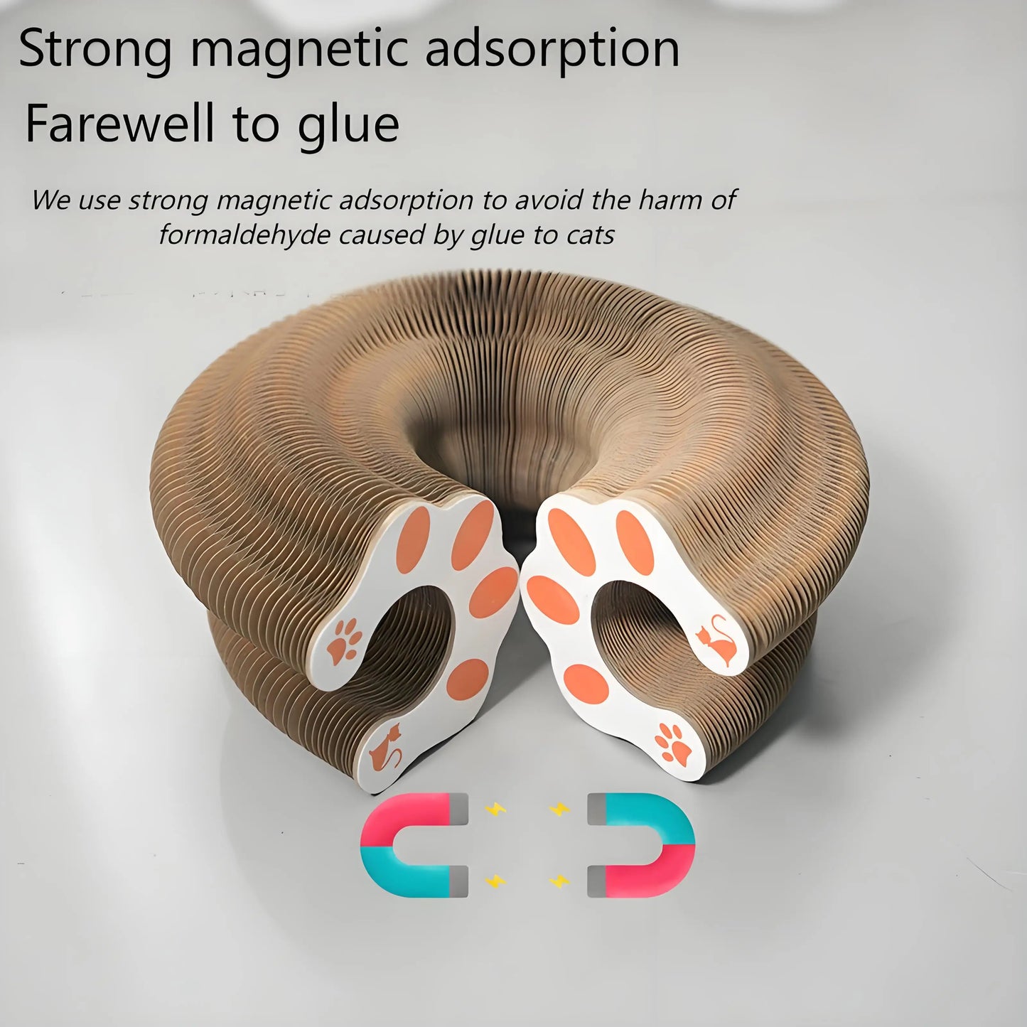 Durable Cat Scratching Board and  Paper Toy with Bell, Interactive Play & Stress Relief