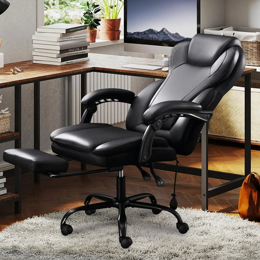 Big & Tall Office Chair - 500LB Capacity w/ Footrest, Wide Seat & Adjustable Lumbar"