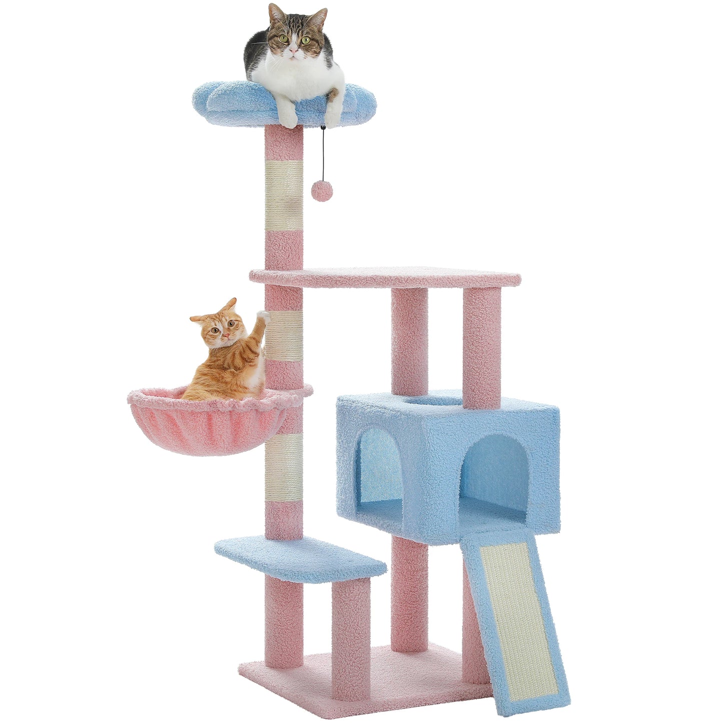Flower Cat Tree Multi-Level Cat Tower with Sisal Covered Scratching Posts for Indoor Small Medium Cats