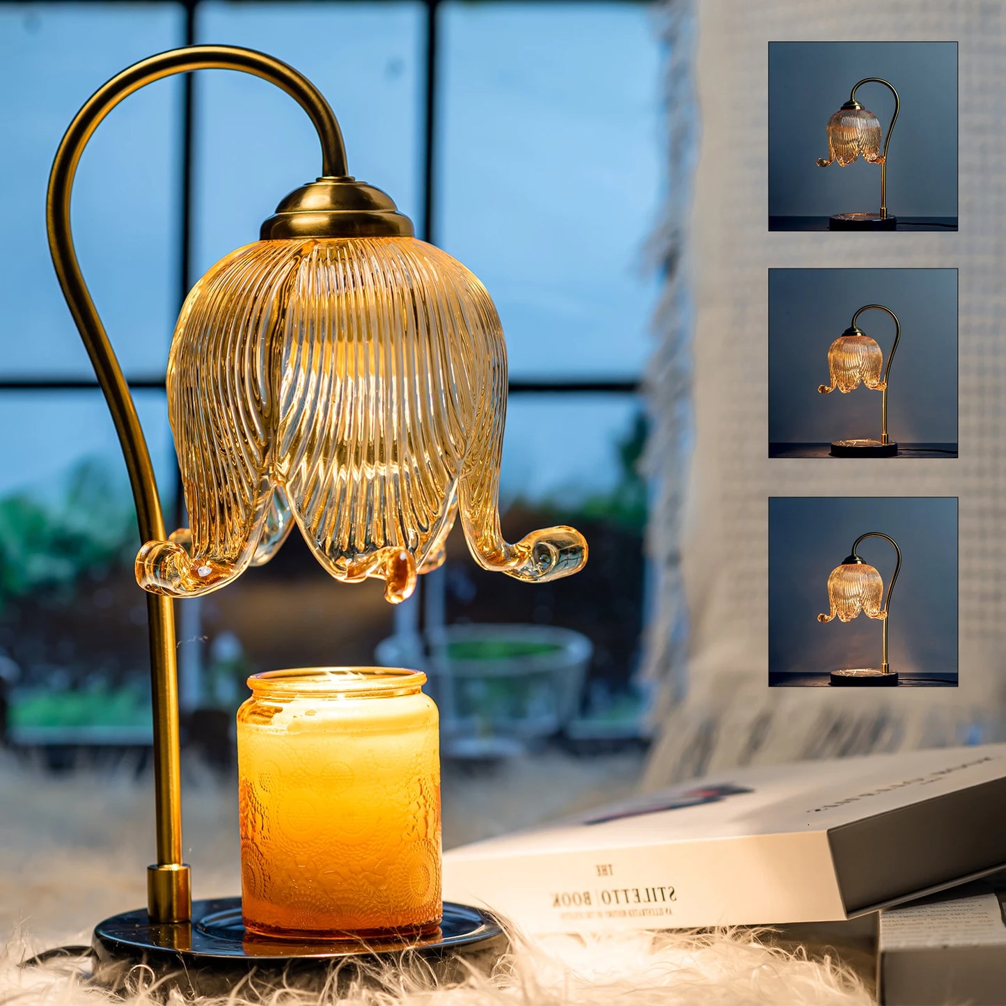 Tulip Flower Warm Candle Lamp Bedside Lamp Fireless Fragrance