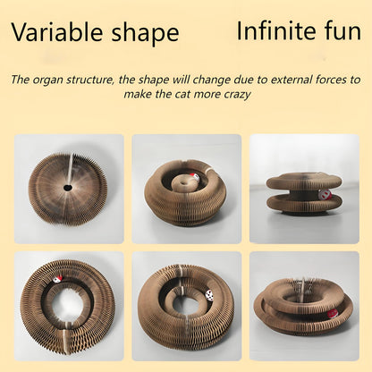 Durable Cat Scratching Board and  Paper Toy with Bell, Interactive Play & Stress Relief