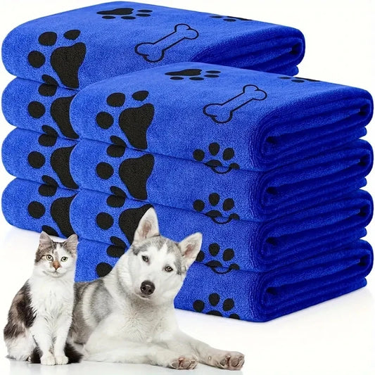 2pcs Soft Microfiber Pet Bath & Grooming Towel