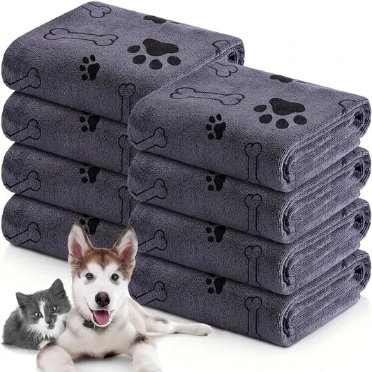 2pcs Soft Microfiber Pet Bath & Grooming Towel