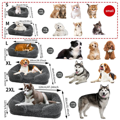 Thickened orthopedic dog bed for large dogs - easy to remove and wash plush cover