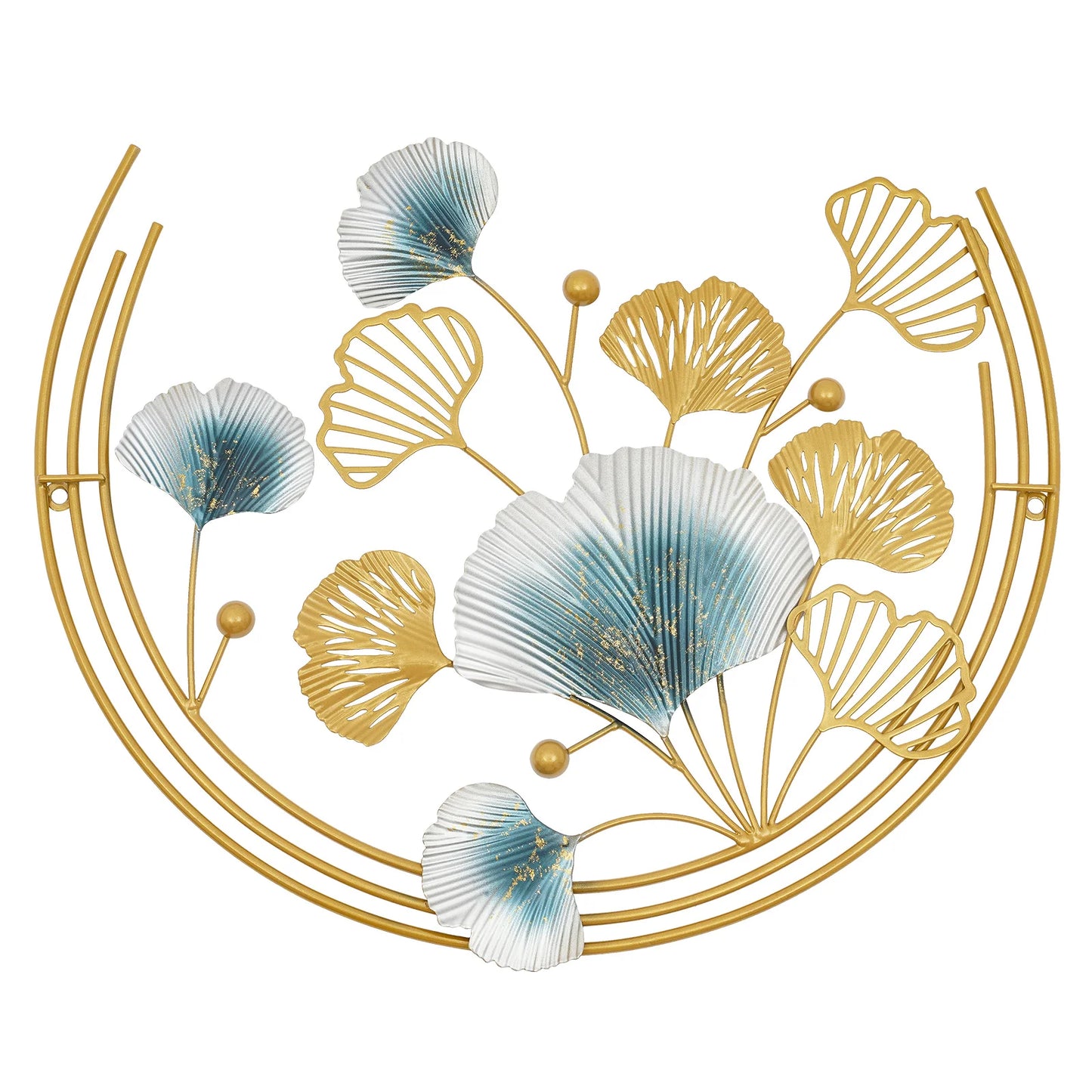 3-piece Gold Iron Leaf Wall Art for Living Room Bedroom Office Stylish Durable