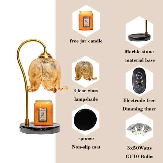 Tulip Flower Warm Candle Lamp Bedside Lamp Fireless Fragrance