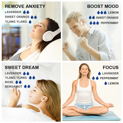 16 PCS 10ML Essential Oils Set,  Pure Lavender, Eucalyptus, Vanilla,  Jasmine, Mint, Rose Oil for Diffuser, Humidifier, Candles