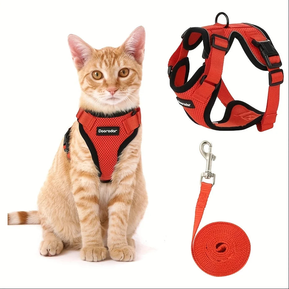 Non-Slip Adjustable Leash Cat Vest
