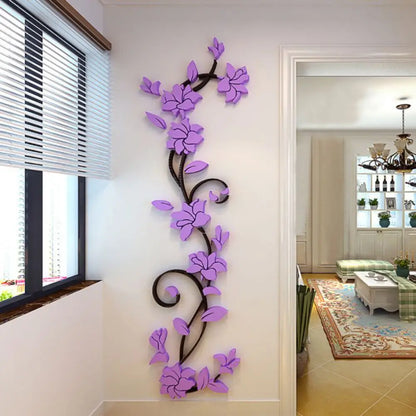 3D DIY Removable Art Wall Stickers Vinyl Flower Tree Livingroom Bedroom Decoration