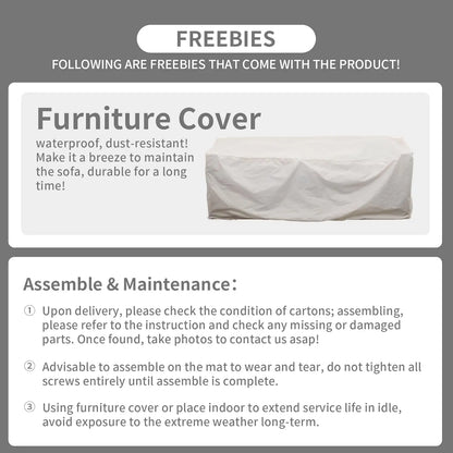 Outdoor Patio Furniture 3-seat Wicker Sofa