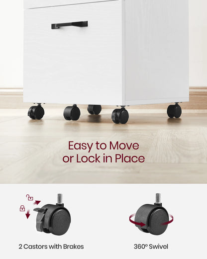 2-Drawer File Cabinet, Filing Cabinet for Home Office, Small Rolling File Cabinet, Printer Stand