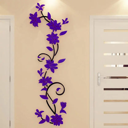 3D DIY Removable Art Wall Stickers Vinyl Flower Tree Livingroom Bedroom Decoration
