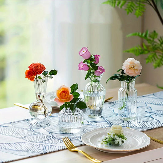 8/16 Pieces of Modern Transparent Glass Vase Set