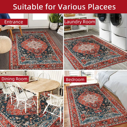 Vintage Bohemian Area Rug for Living Room, Bedroom