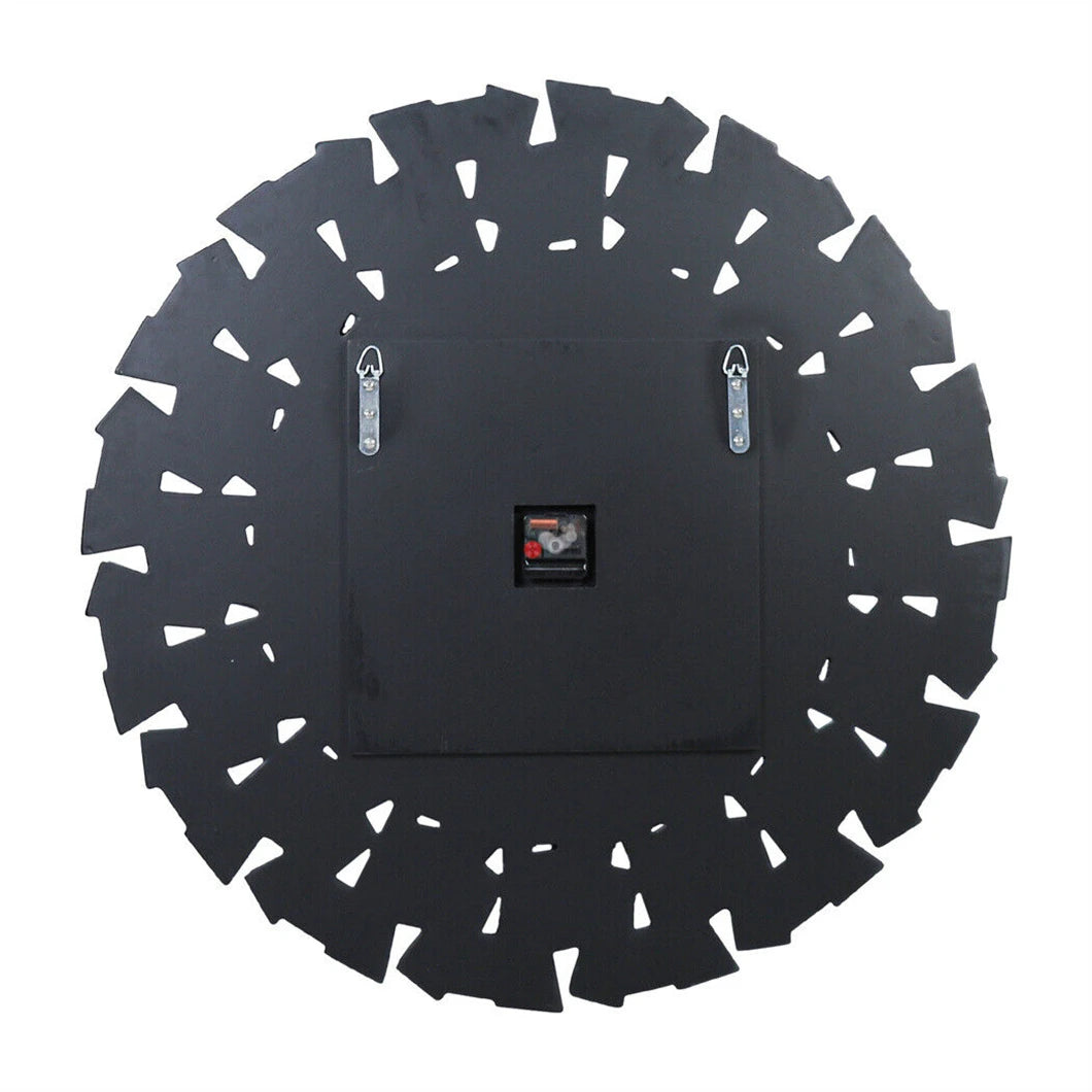 Large Mirrored Wall Clock 3D Sunburst pattern 32"/80CM Round Roman Numeral perfect for Living Room Dining Room Fireplace Decor