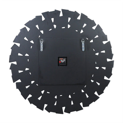 Large Mirrored Wall Clock 3D Sunburst pattern 32"/80CM Round Roman Numeral perfect for Living Room Dining Room Fireplace Decor