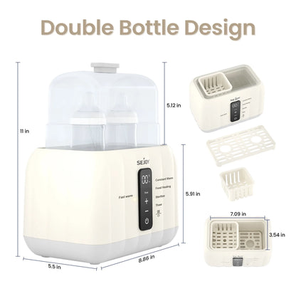 Double Baby Bottle Warmer LCD Display, Steam Sterilizer