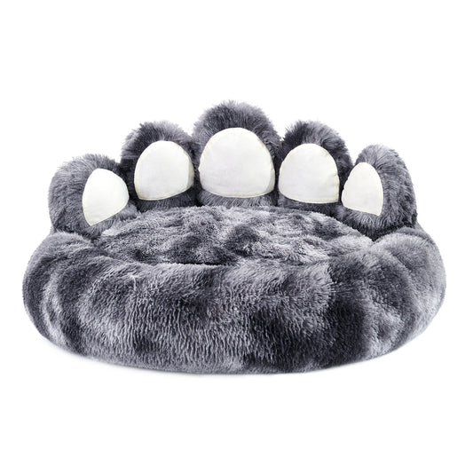Cozy Comfy Fluffy Pet Dog Bed Paw Shape
