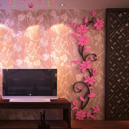 3D DIY Removable Art Wall Stickers Vinyl Flower Tree Livingroom Bedroom Decoration