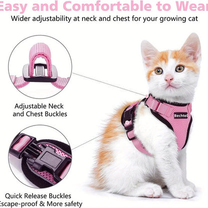 Non-Slip Adjustable Leash Cat Vest