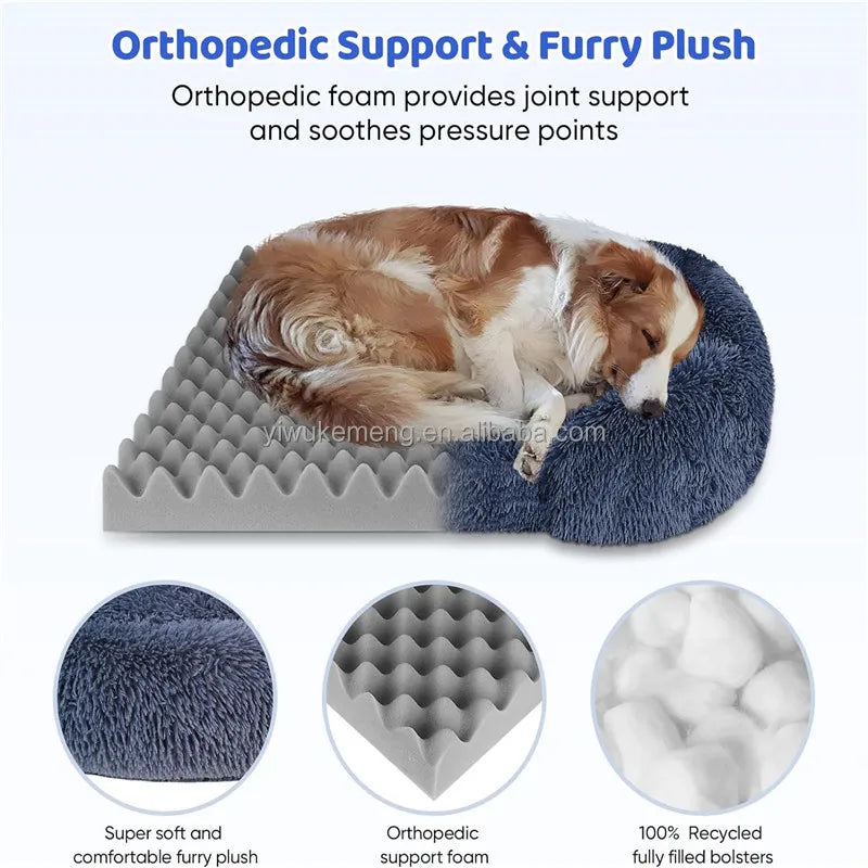 Thickened orthopedic dog bed for large dogs - easy to remove and wash plush cover