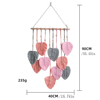 Purchase one Bohemian-style pendant, hand-woven leaf pendant, classroom decoration, bedroom pendant, room and living room decora