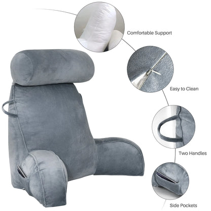 Headboard Backrest Pillow Cushion for Reading Large Bolster Support